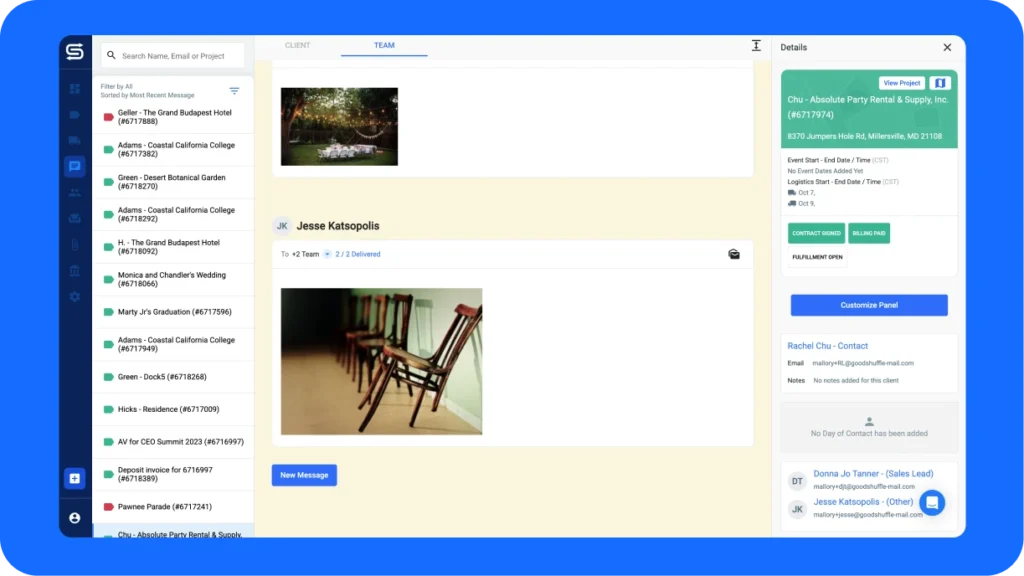 Goodshuffle Pro helps all your teams communicate, from event start to end