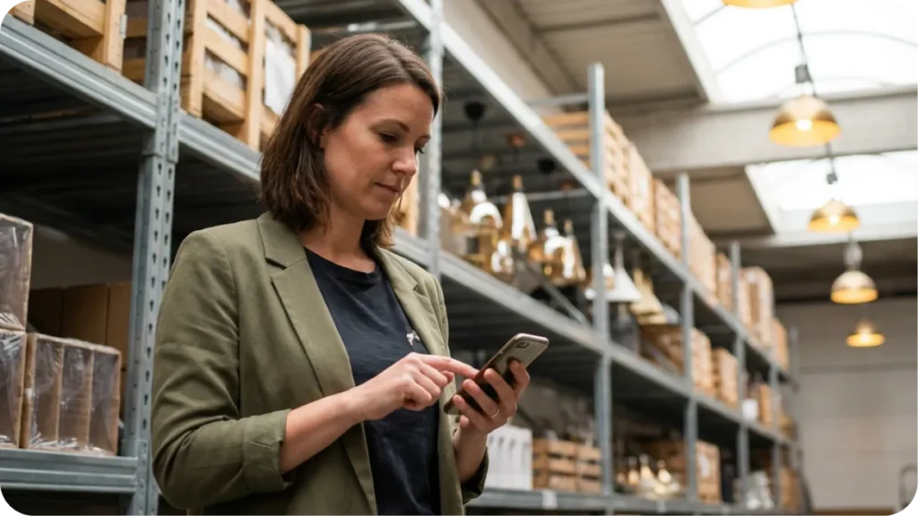 Event rental client reviewing order details and confirming logistics from a pre-event confirmation email